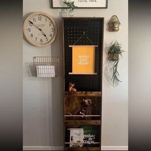 Freestanding Burlywood+Peg Multi-Function Storage Rack/Cabinet